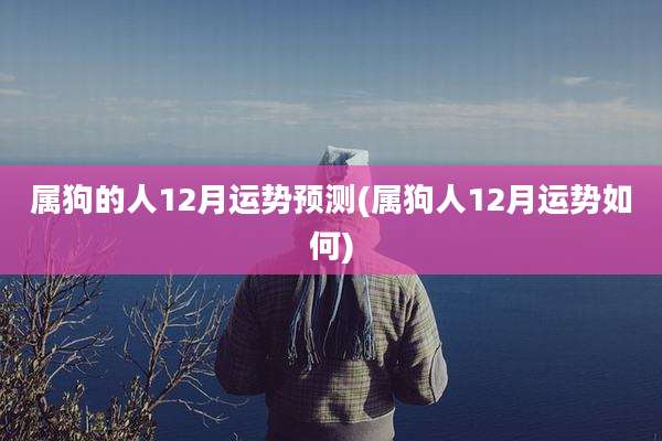 属狗的人12月运势预测(属狗人12月运势如何)