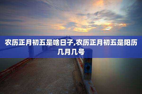 农历正月初五是啥日子,农历正月初五是阳历几月几号