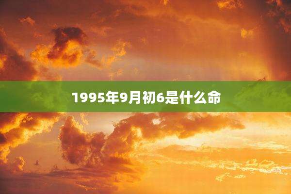 1995年9月初6是什么命