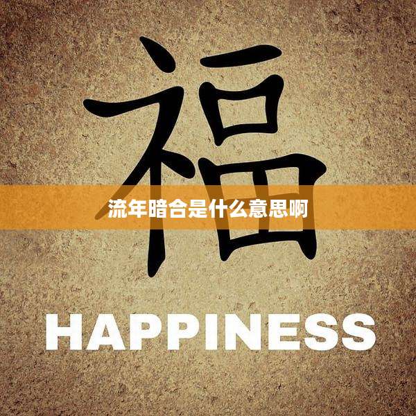 流年暗合是什么意思啊