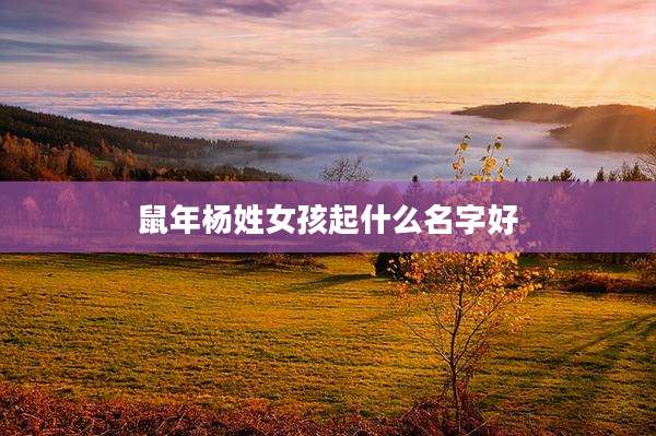 鼠年杨姓女孩起什么名字好