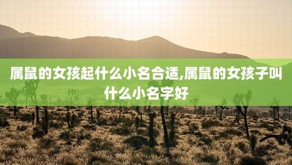 属鼠的女孩起什么小名合适,属鼠的女孩子叫什么小名字好