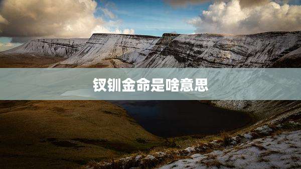 钗钏金命是啥意思