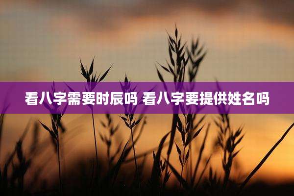 看八字需要时辰吗 看八字要提供姓名吗