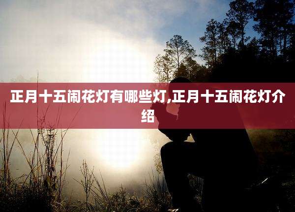 正月十五闹花灯有哪些灯,正月十五闹花灯介绍