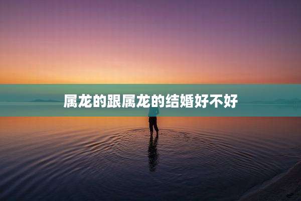 属龙的跟属龙的结婚好不好