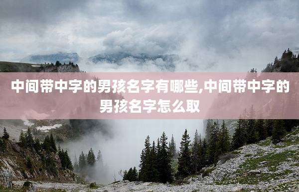 中间带中字的男孩名字有哪些,中间带中字的男孩名字怎么取