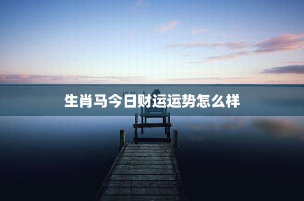 生肖马今日财运运势怎么样