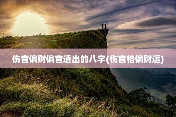 伤官偏财偏官透出的八字(伤官格偏财运)