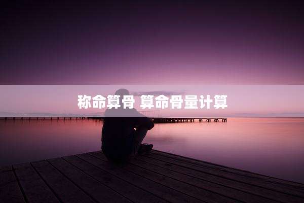 称命算骨 算命骨量计算