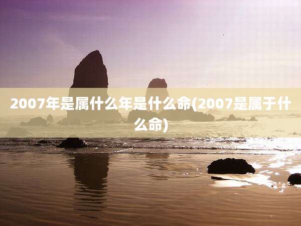 2007年是属什么年是什么命(2007是属于什么命)