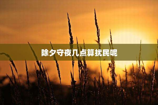 除夕守夜几点算扰民呢