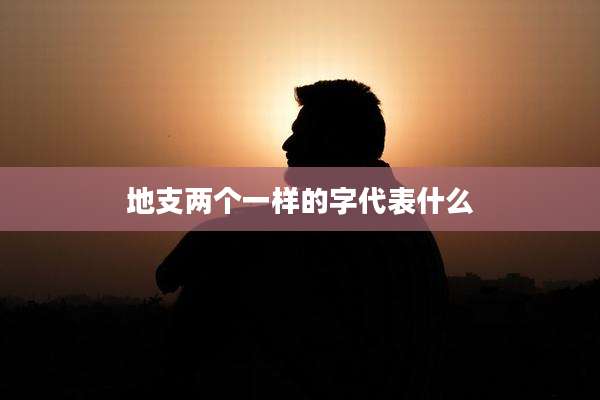 地支两个一样的字代表什么