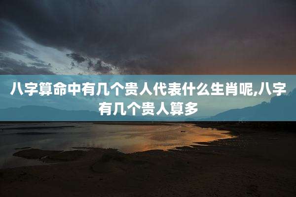八字算命中有几个贵人代表什么生肖呢,八字有几个贵人算多