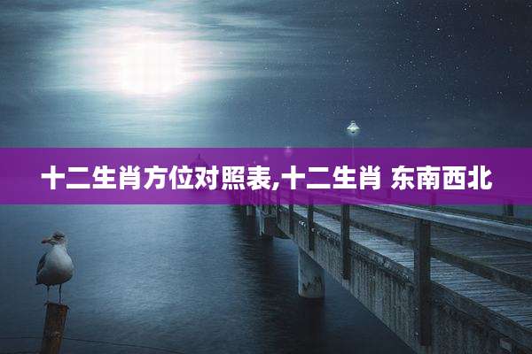 十二生肖方位对照表,十二生肖 东南西北