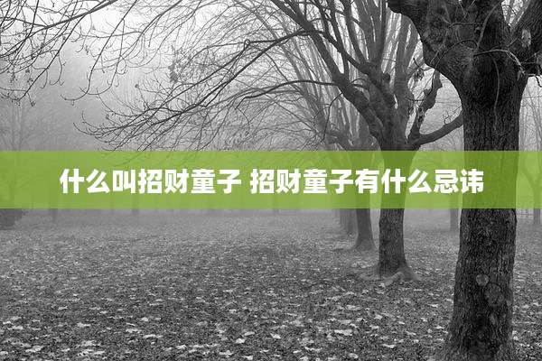 什么叫招财童子 招财童子有什么忌讳