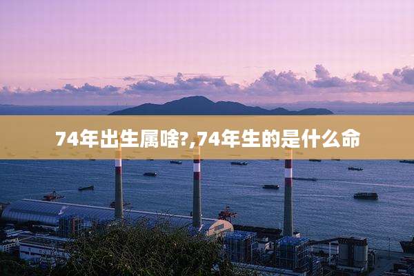 74年出生属啥?,74年生的是什么命