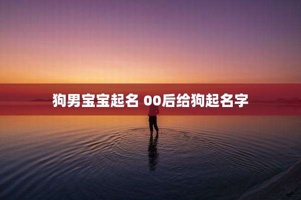 狗男宝宝起名 00后给狗起名字