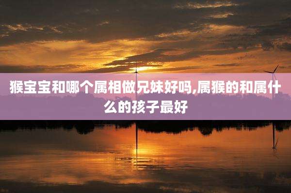 猴宝宝和哪个属相做兄妹好吗,属猴的和属什么的孩子最好