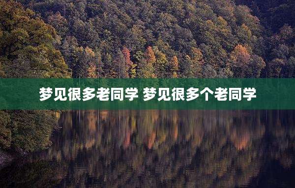 梦见很多老同学 梦见很多个老同学