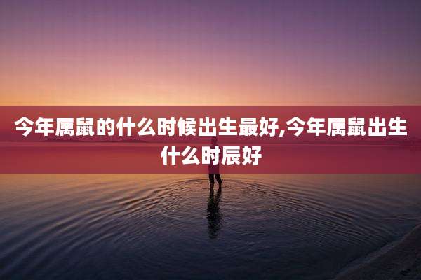 今年属鼠的什么时候出生最好,今年属鼠出生什么时辰好