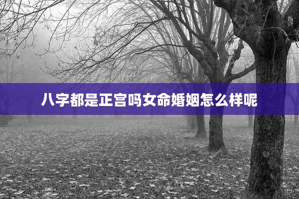 八字都是正宫吗女命婚姻怎么样呢