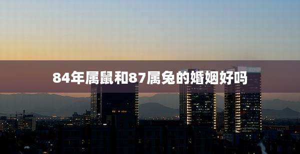 84年属鼠和87属兔的婚姻好吗