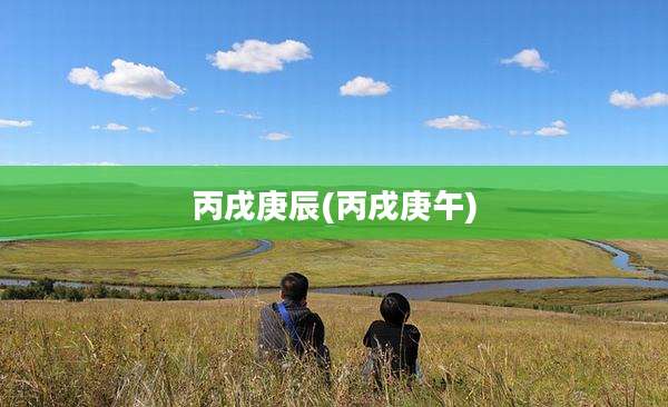丙戌庚辰(丙戌庚午)