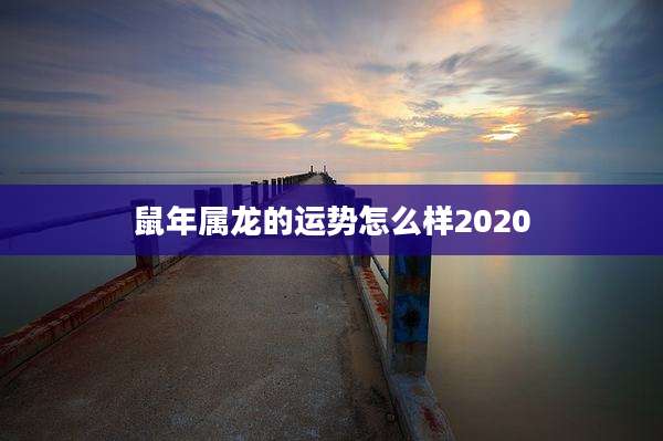 鼠年属龙的运势怎么样2020