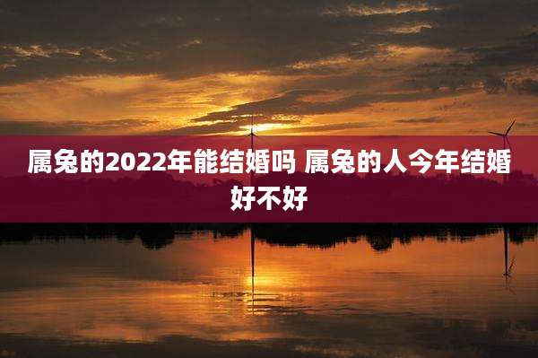 属兔的2022年能结婚吗 属兔的人今年结婚好不好