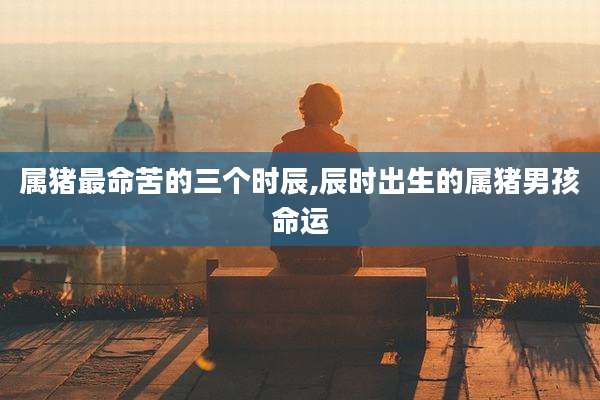 属猪最命苦的三个时辰,辰时出生的属猪男孩命运