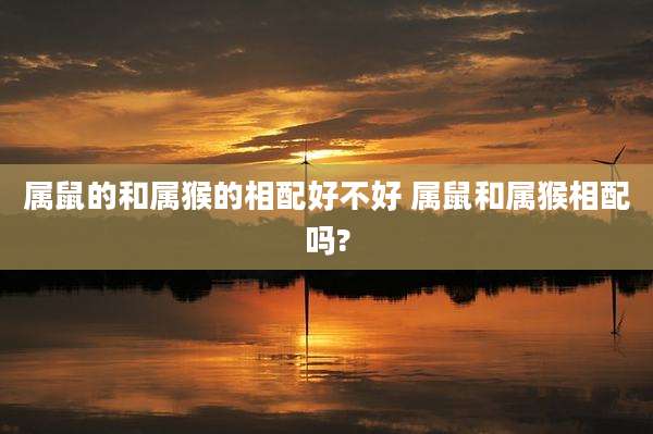 属鼠的和属猴的相配好不好 属鼠和属猴相配吗?