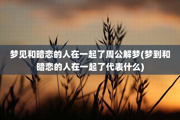 梦见和暗恋的人在一起了周公解梦(梦到和暗恋的人在一起了代表什么)