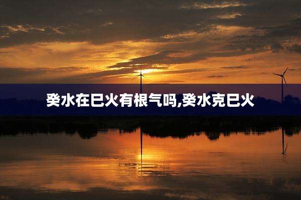 癸水在巳火有根气吗,癸水克巳火