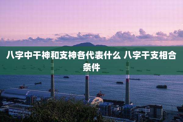 八字中干神和支神各代表什么 八字干支相合条件