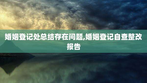 婚姻登记处总结存在问题,婚姻登记自查整改报告