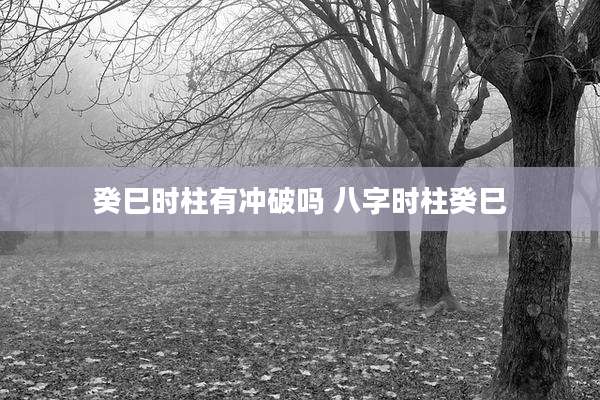 癸巳时柱有冲破吗 八字时柱癸巳