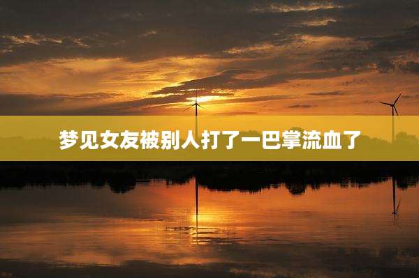 梦见女友被别人打了一巴掌流血了
