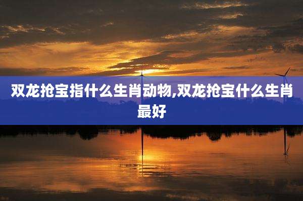 双龙抢宝指什么生肖动物,双龙抢宝什么生肖最好