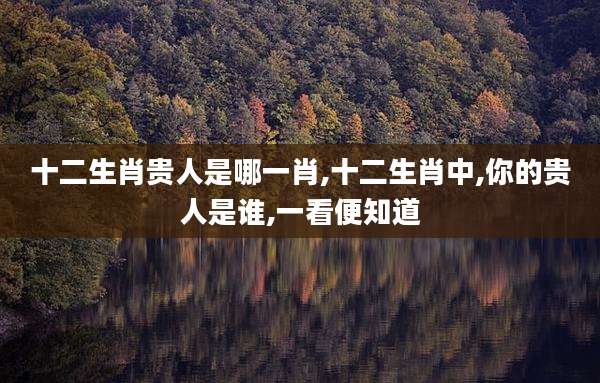 十二生肖贵人是哪一肖,十二生肖中,你的贵人是谁,一看便知道