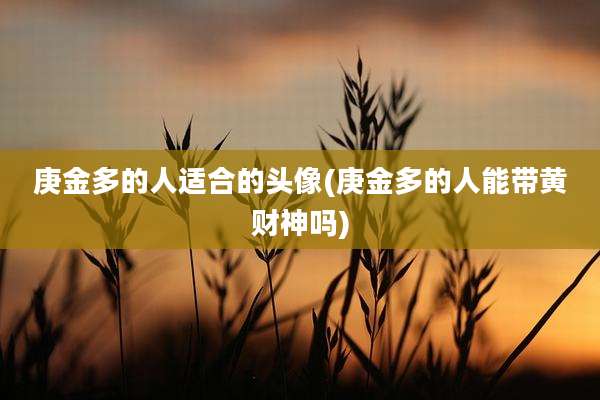 庚金多的人适合的头像(庚金多的人能带黄财神吗)