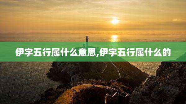 伊字五行属什么意思,伊字五行属什么的