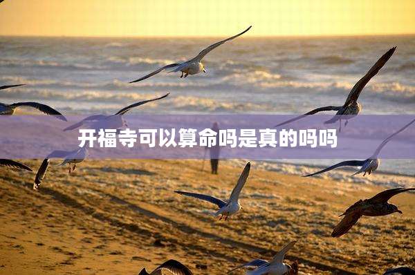 开福寺可以算命吗是真的吗吗
