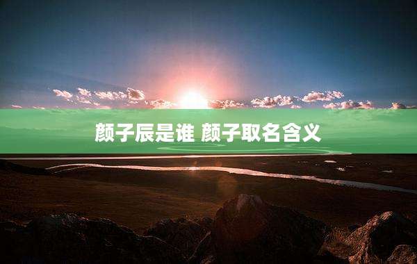 颜子辰是谁 颜子取名含义