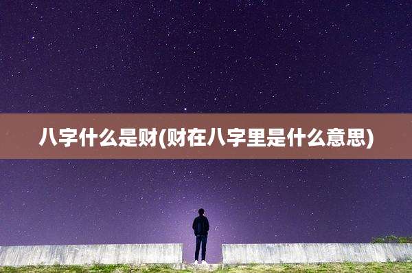 八字什么是财(财在八字里是什么意思)