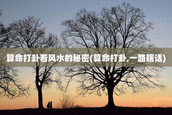 算命打卦看风水的秘密(算命打卦,一路瞎话)
