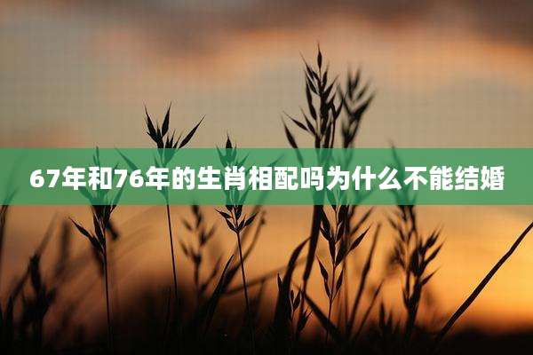 67年和76年的生肖相配吗为什么不能结婚