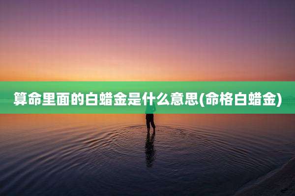 算命里面的白蜡金是什么意思(命格白蜡金)