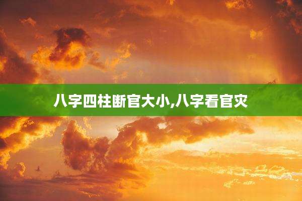 八字四柱断官大小,八字看官灾