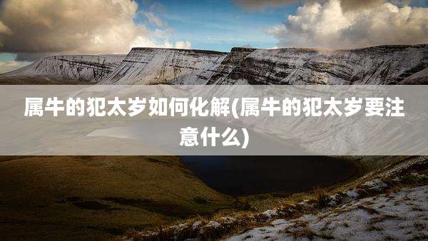 属牛的犯太岁如何化解(属牛的犯太岁要注意什么)